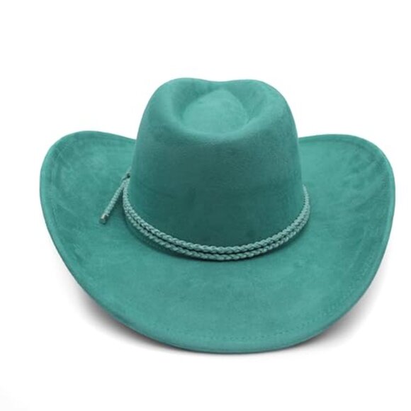 Suede Western Cowboy Hat Wide Brim Classic Fedora Unisex One Size Fits All main image 5